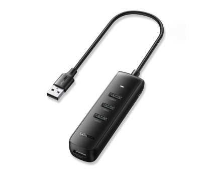 Hub USB UGREEN Adapter 4w1 CM416 Hub USB do 4x USB 0.25m czarny